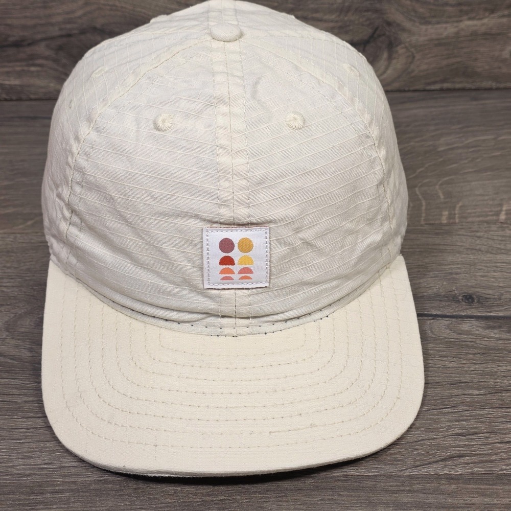 Sunski Hat Sun Up Cap Strap Back Cream Mens Outdoors Hike Run Ripstop Canvas